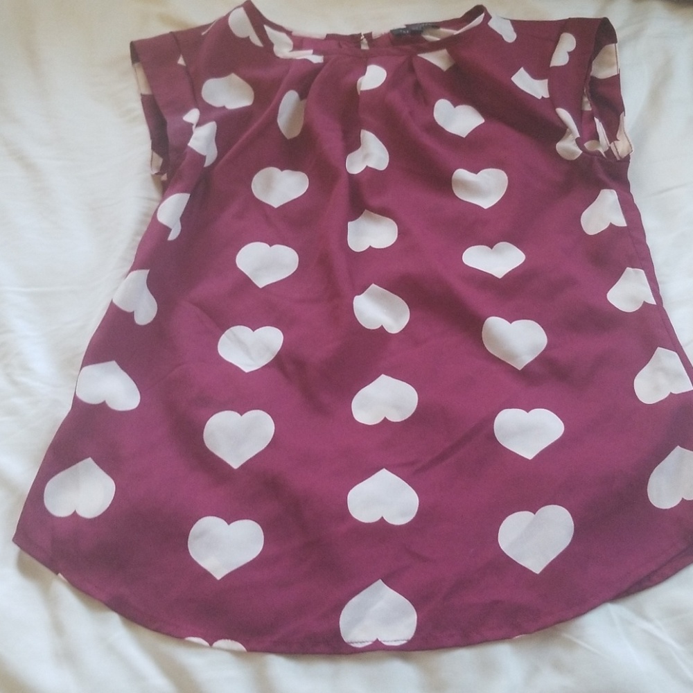 The Limited Burgundy Heart Blouse